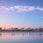 View of Portland, ME from waterway